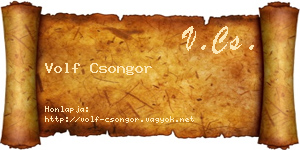 Volf Csongor névjegykártya